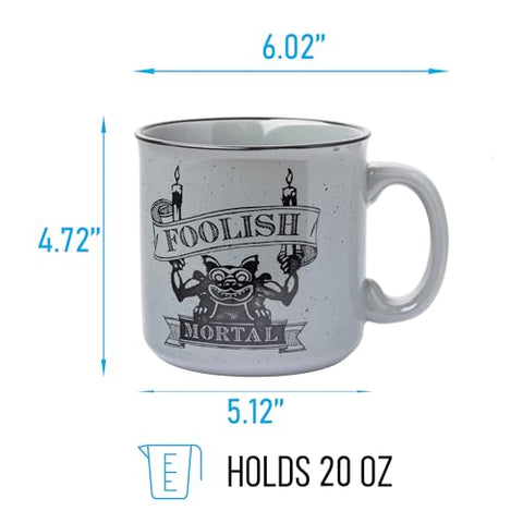 Silver Buffalo Haunted Mansion emblem detail on mug for collector appeal