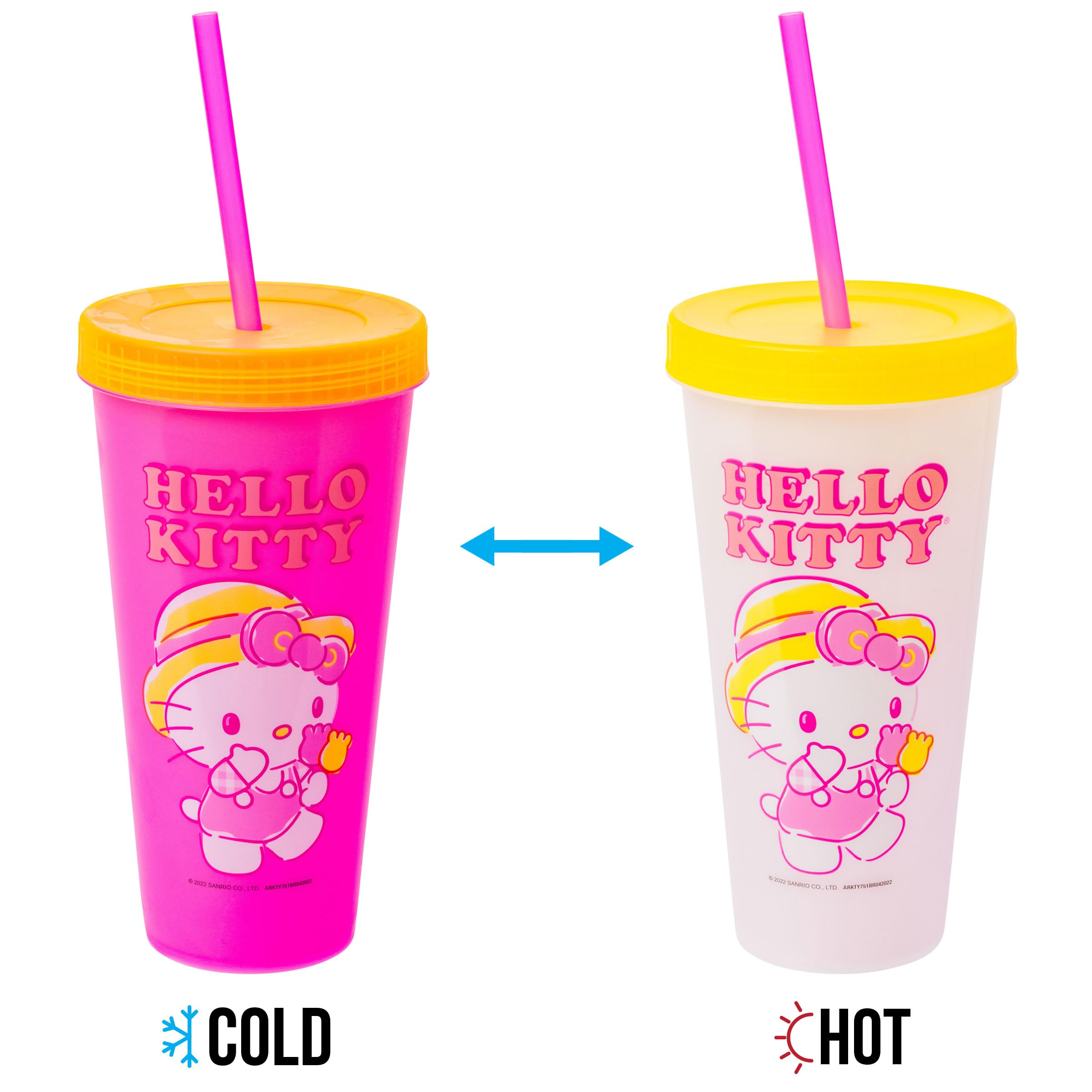 Color-change feature on Silver Buffalo Hello Kitty tumbler increases visual appeal