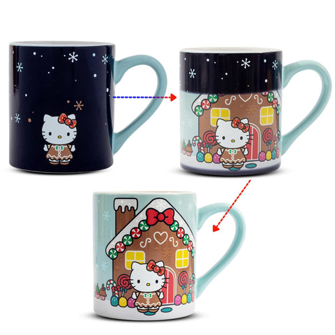 Hello Kitty gingerbread dress motif mug by Silver Buffalo for festive gatherings.