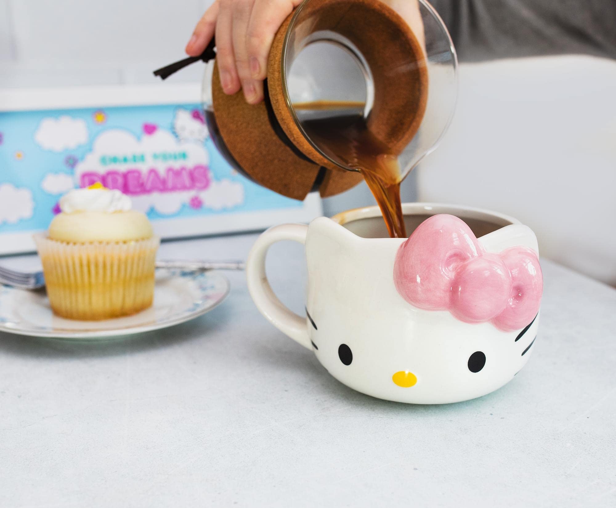 Hello Kitty mug by Silver Buffalo designed for display or daily coffee rituals.