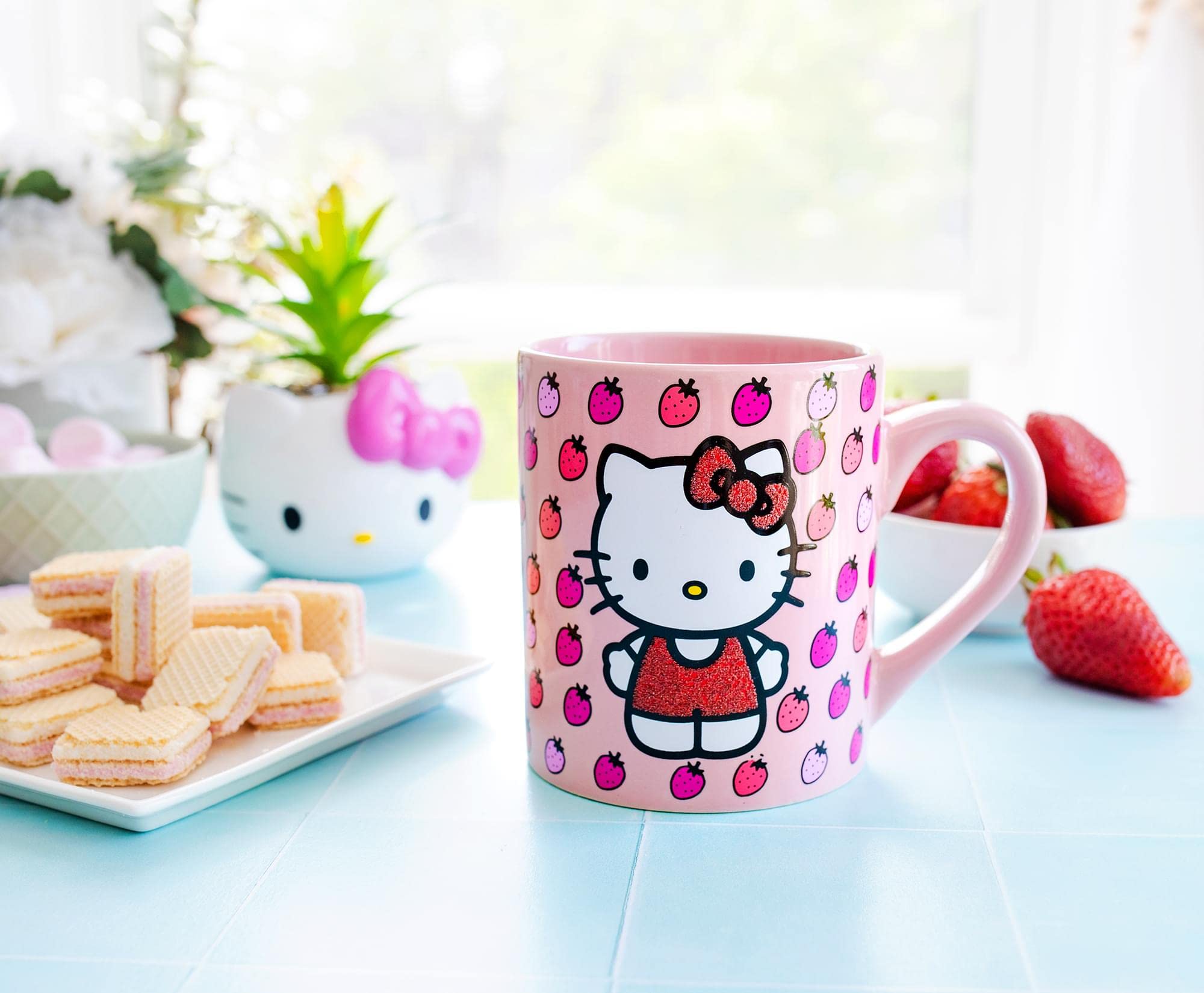 Silver Buffalo Hello Kitty mug studio shot, a gift-worthy Sanrio edition.