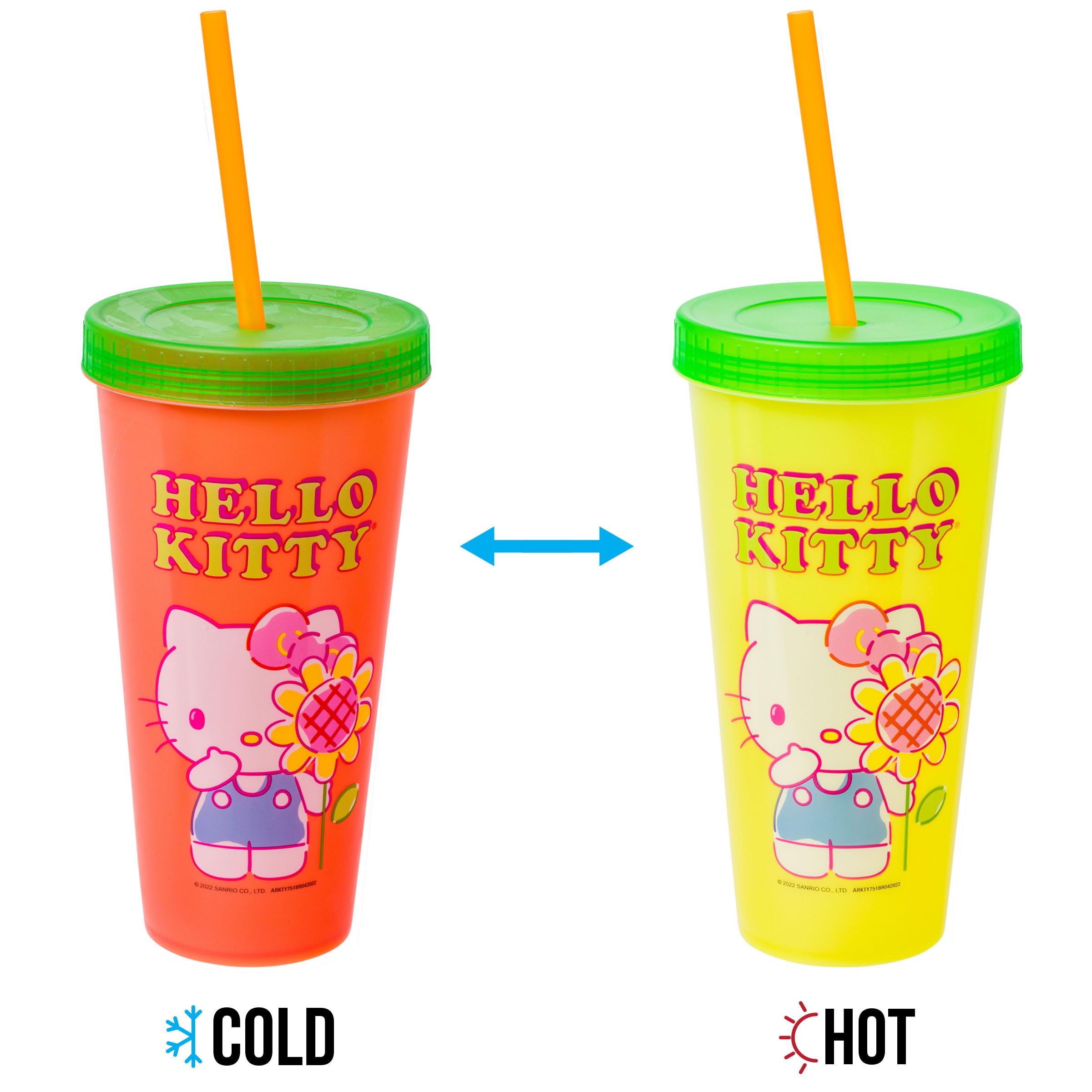 Silver Buffalo Hello Kitty tumbler suited for road trips and sports events
