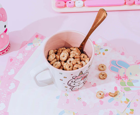 Silver Buffalo Hello Kitty Unicorn mug ceramic finish ready for daily use.