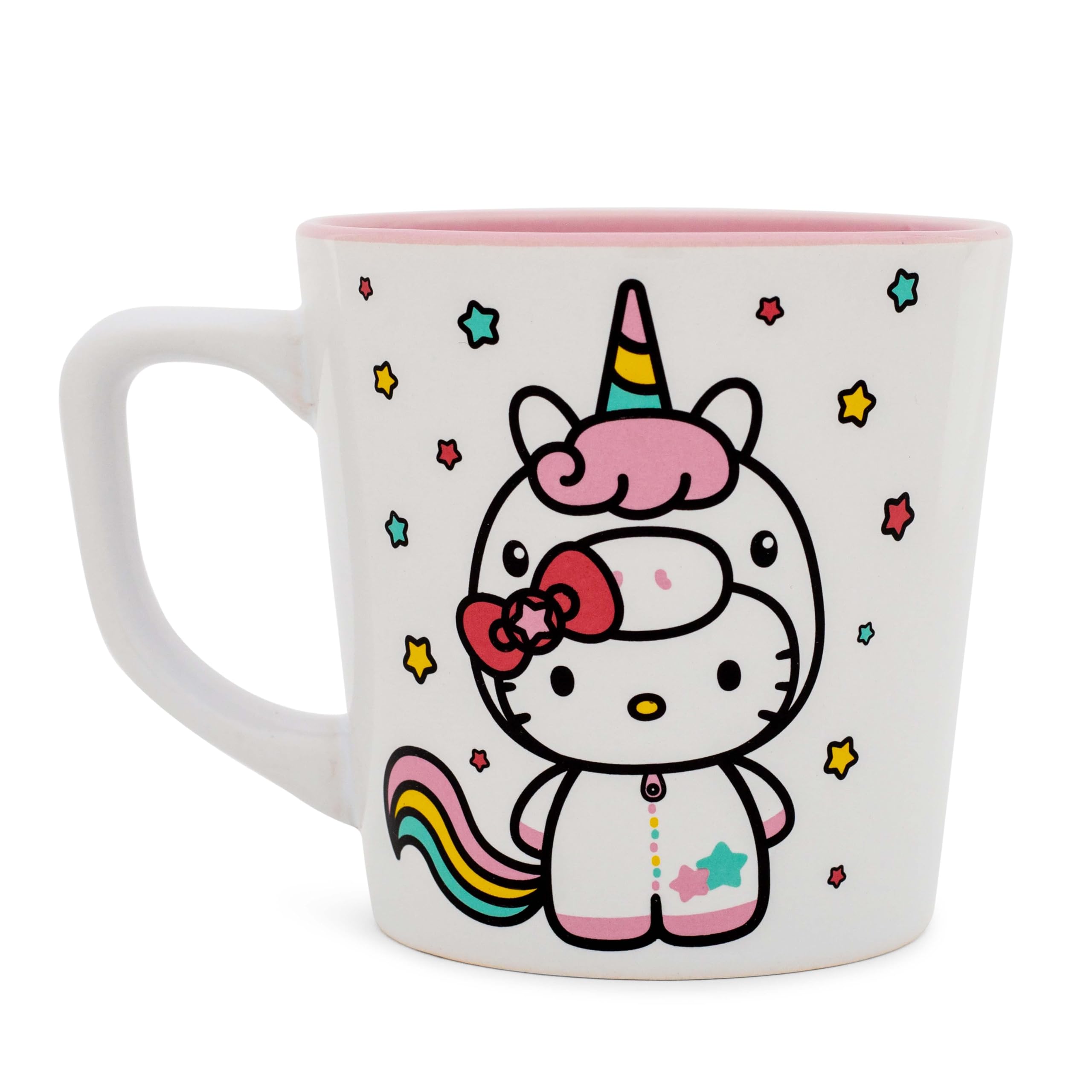 Silver Buffalo Hello Kitty Unicorn mug rainbow mane detail adds whimsical charm.