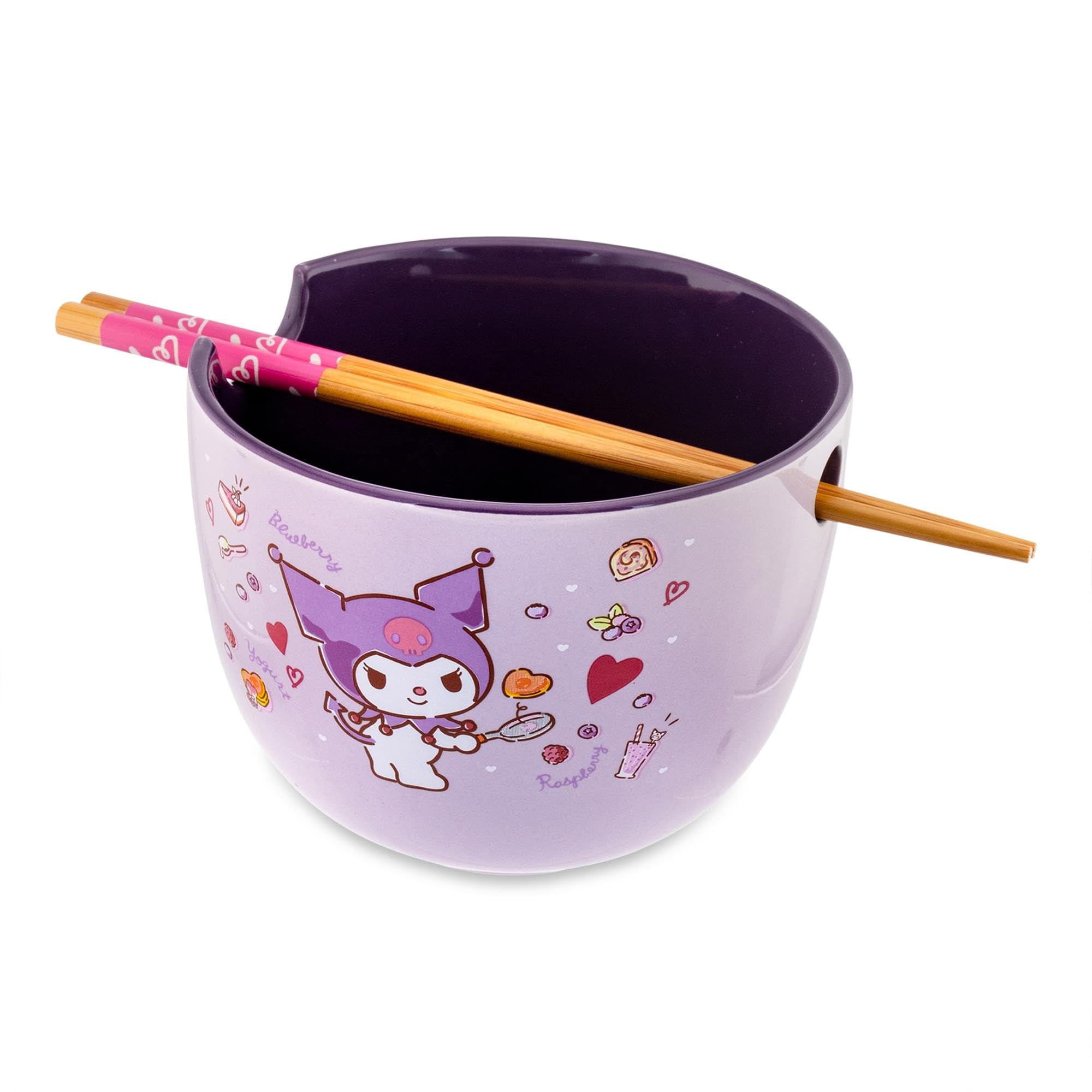Silver Buffalo Kuromi ceramic spoon included for a complete noodle meal
