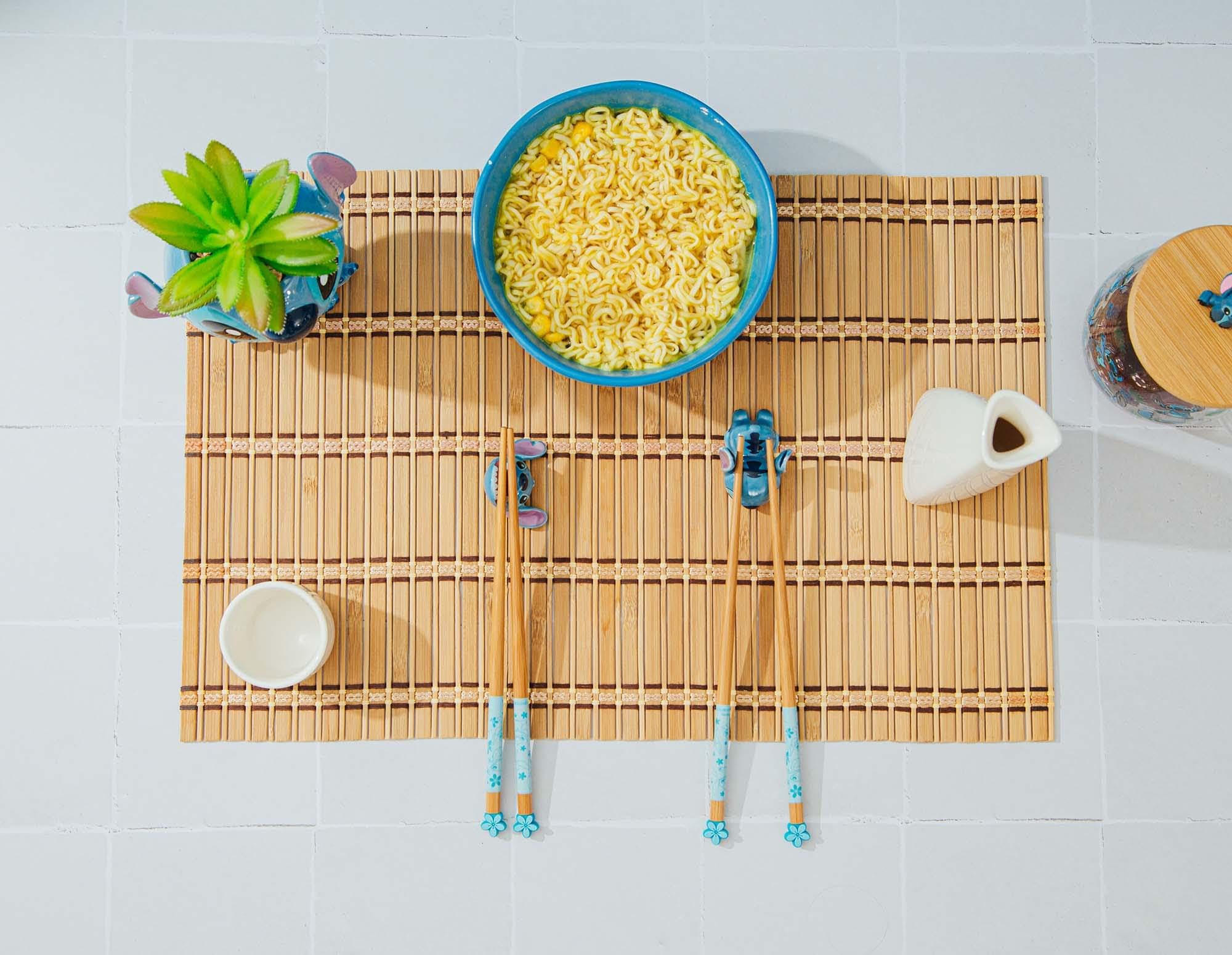 Lilo and Stitch tropical motif on chopsticks for playful dining.