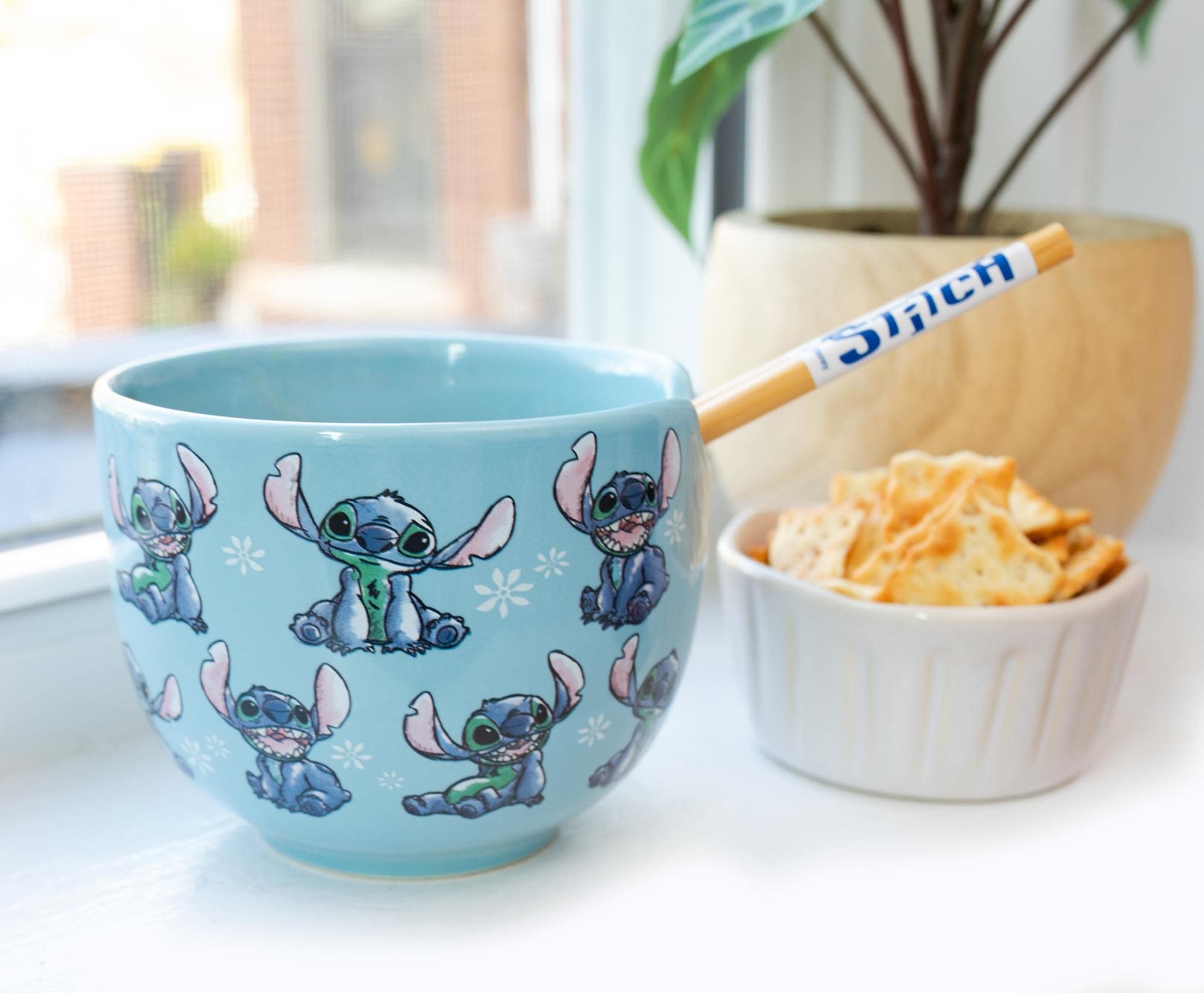 Silver Buffalo Lilo & Stitch microwave-safe bowl for quick reheats.