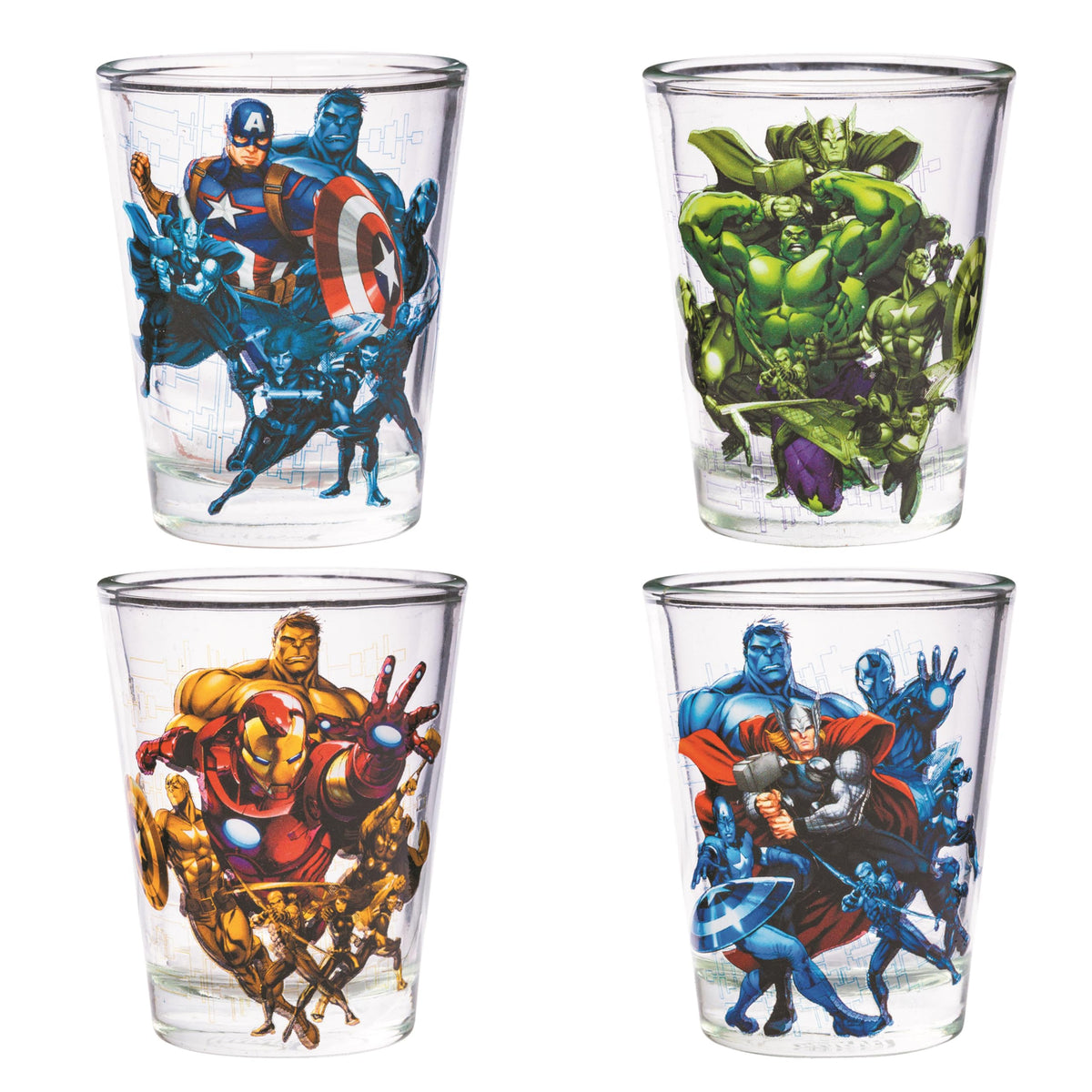 Silver Buffalo Marvel Avengers Captain America mini glass 1.5 oz ideal for casual pours