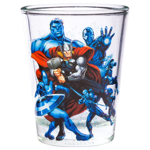 Silver Buffalo Marvel Avengers glass set with detailed finish for display or daily use