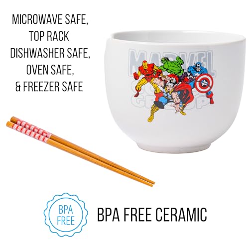 Silver Buffalo Marvel bowl featuring Captain America, ideal for ramen or cereal.