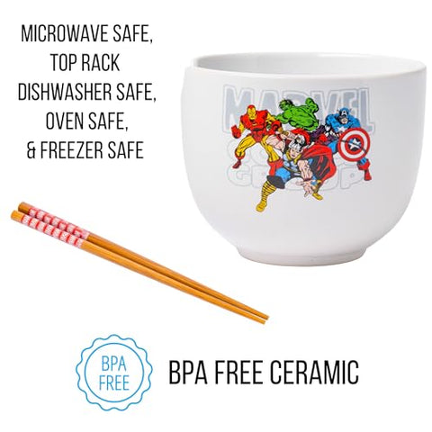 Silver Buffalo Marvel bowl featuring Captain America, ideal for ramen or cereal.