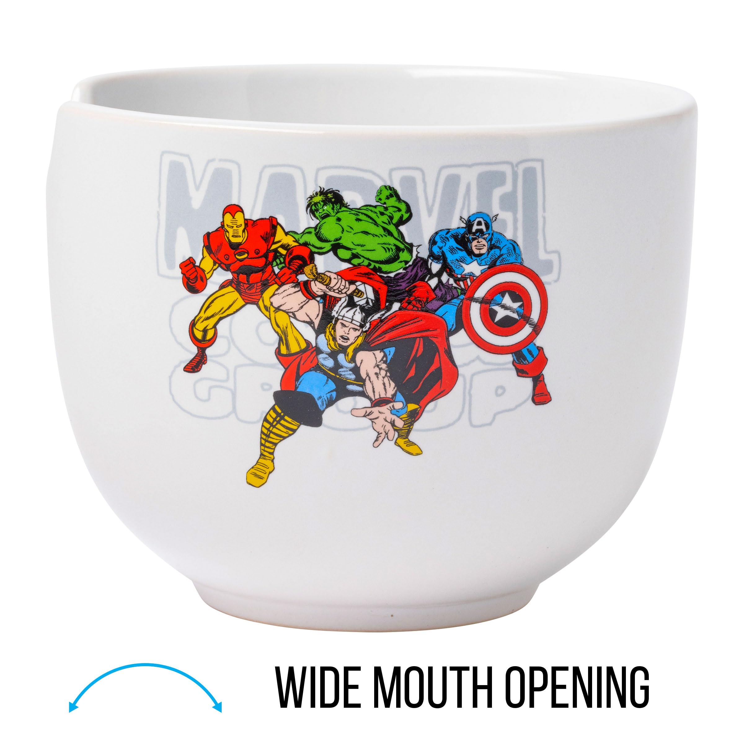 Silver Buffalo Iron Man bowl, keeps noodles hot while you eat.