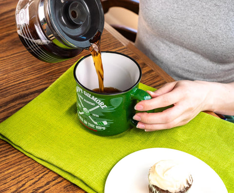 Silver Buffalo microwave-safe mug suitable for quick reheating.