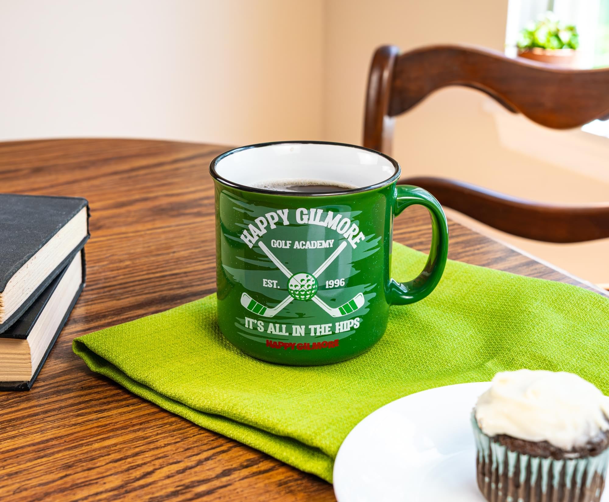 Silver Buffalo mug doubles as decor and pen holder on desks.