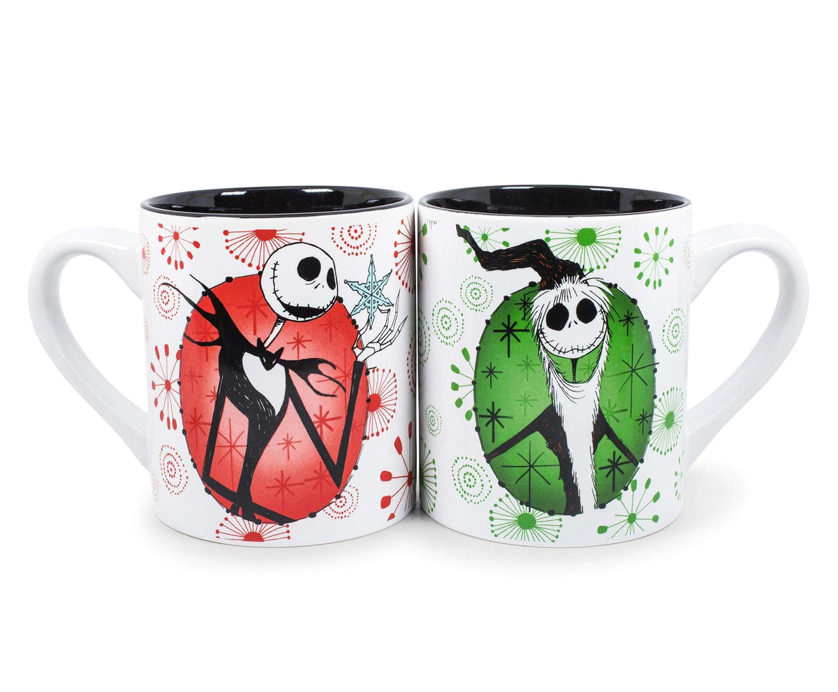 Silver Buffalo Nightmare Before Christmas green-white jack-holiday mug for cozy beverages