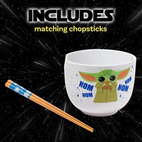 Silver Buffalo Baby Yoda Nom Nom Nom detail adds playful charm to serving.