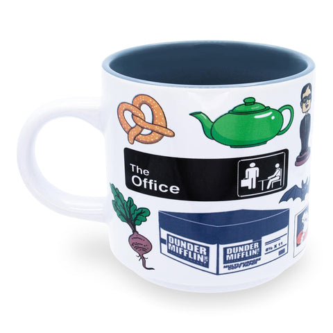 Silver Buffalo Office Icons mug, 13oz capacity for daily coffee or tea