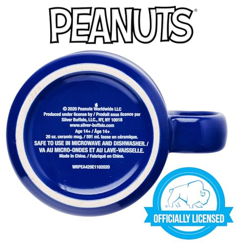 Silver Buffalo Peanuts Squad mug with SQUAD text, a bold gift for Peanuts fans.