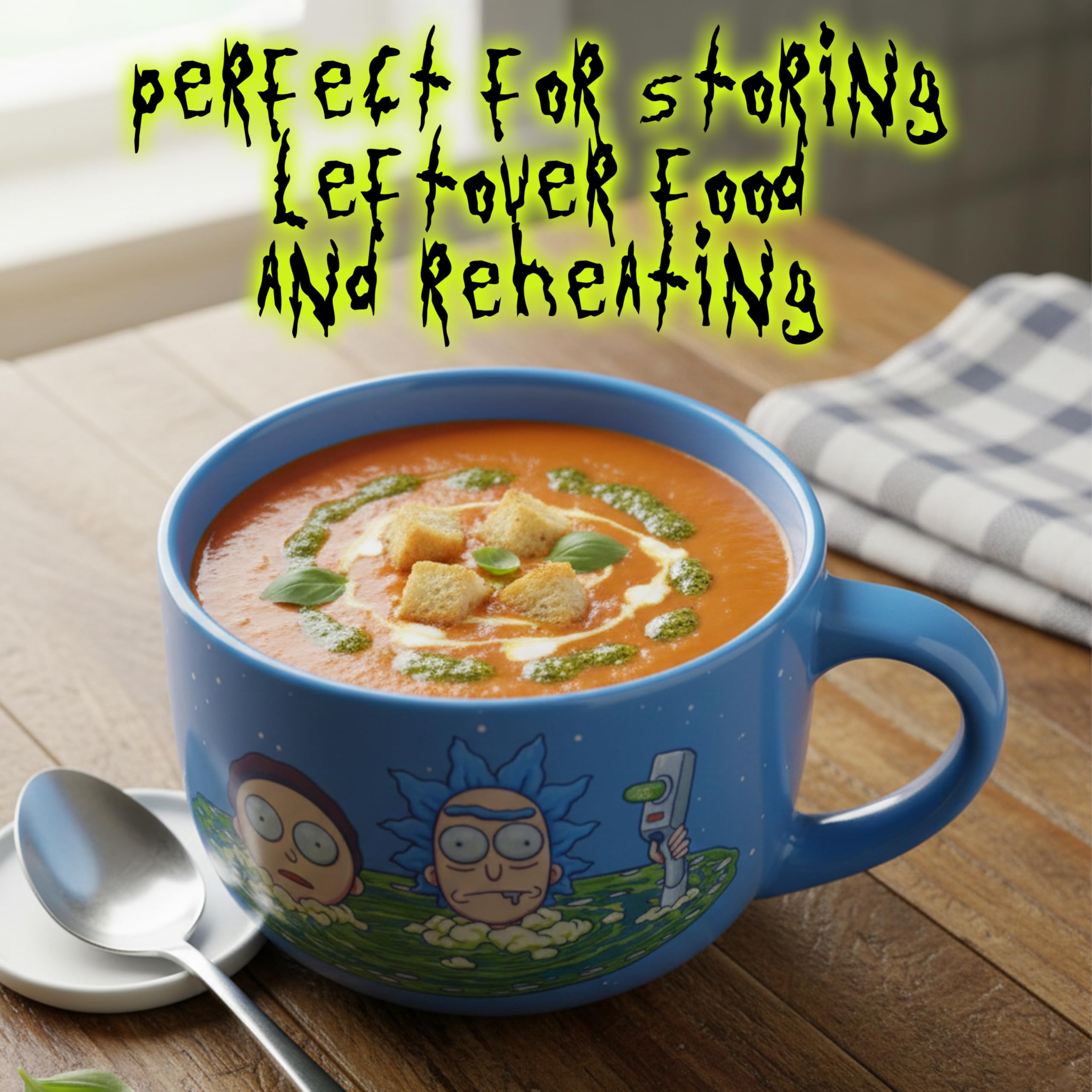 Silver Buffalo Rick and Morty hot or cold beverage companion