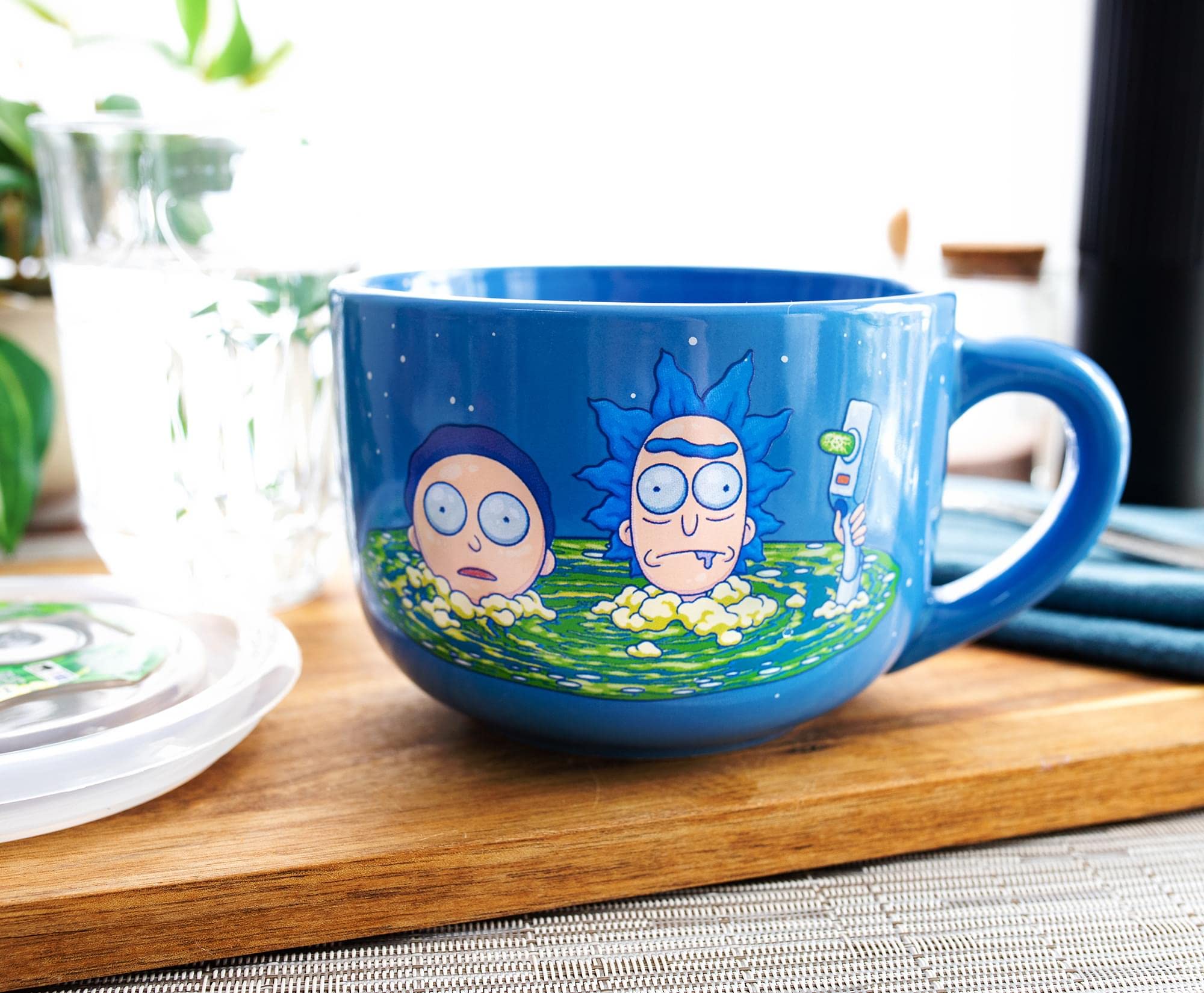 Silver Buffalo Rick and Morty vented lid improves spill resistance during transport