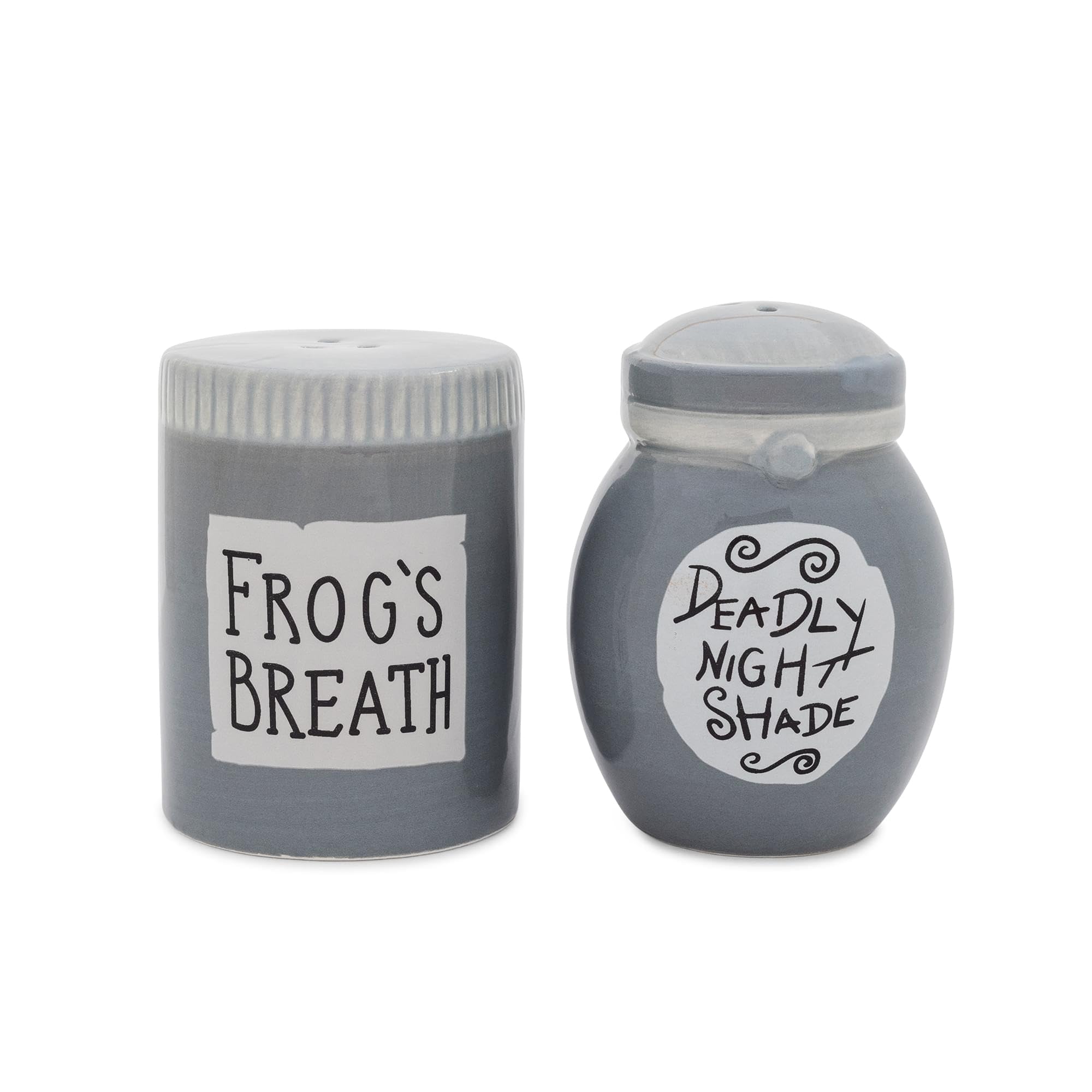 Silver Buffalo Sally jars salt and pepper shakers for a spooky tabletop display.