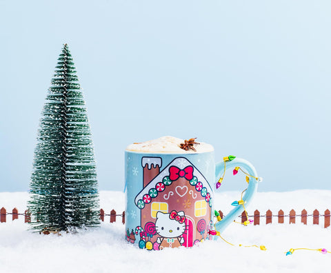 Giftable Hello Kitty mug for Sanrio lovers and holiday cheer.
