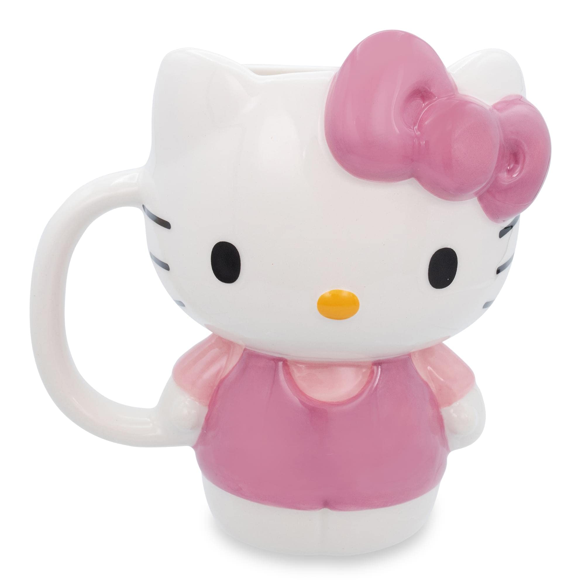 Silver Buffalo Hello Kitty 3D mug side profile highlights the bow and silhouette.