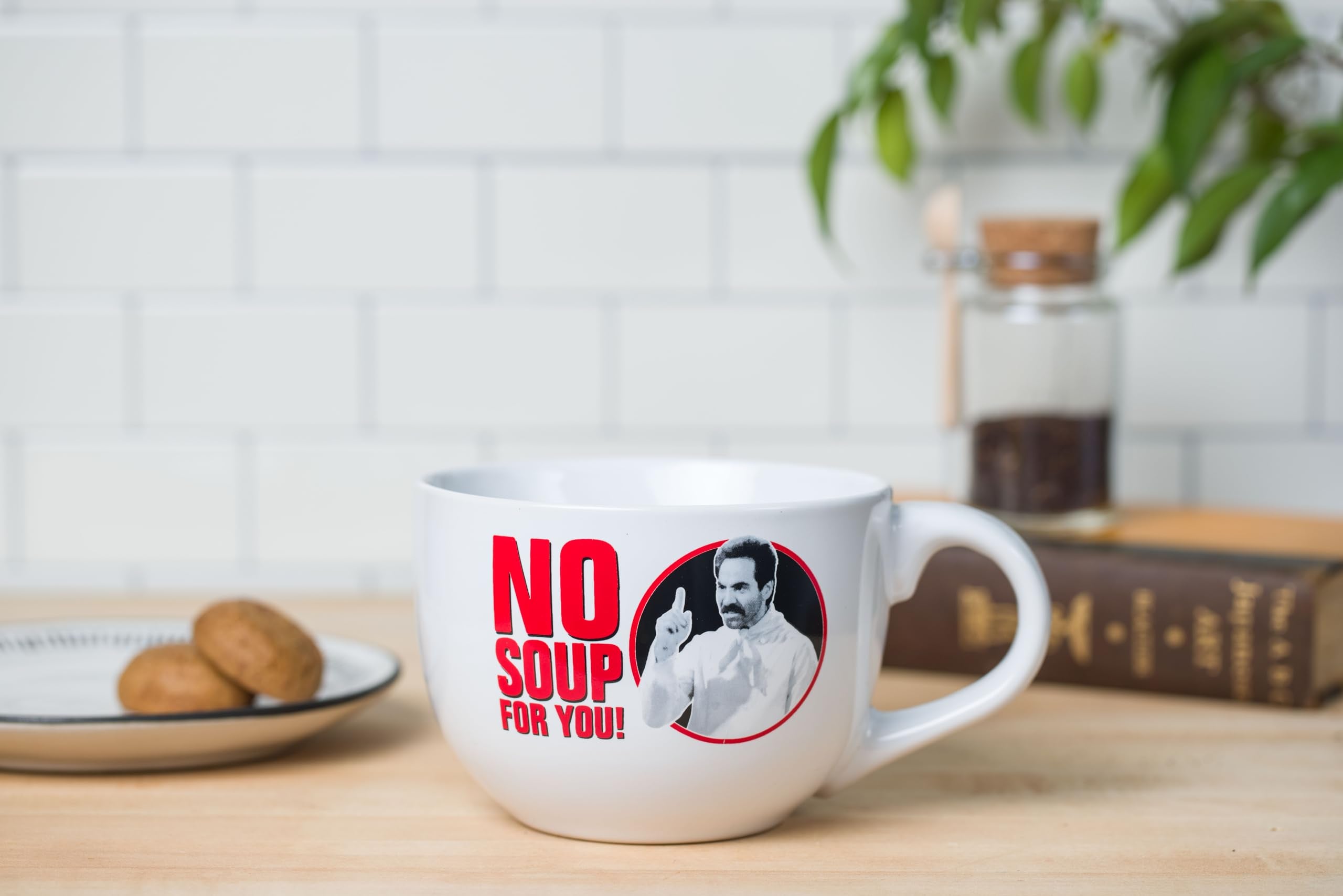Large 24 oz Seinfeld mug for hearty bowls, noodles, or beverages.
