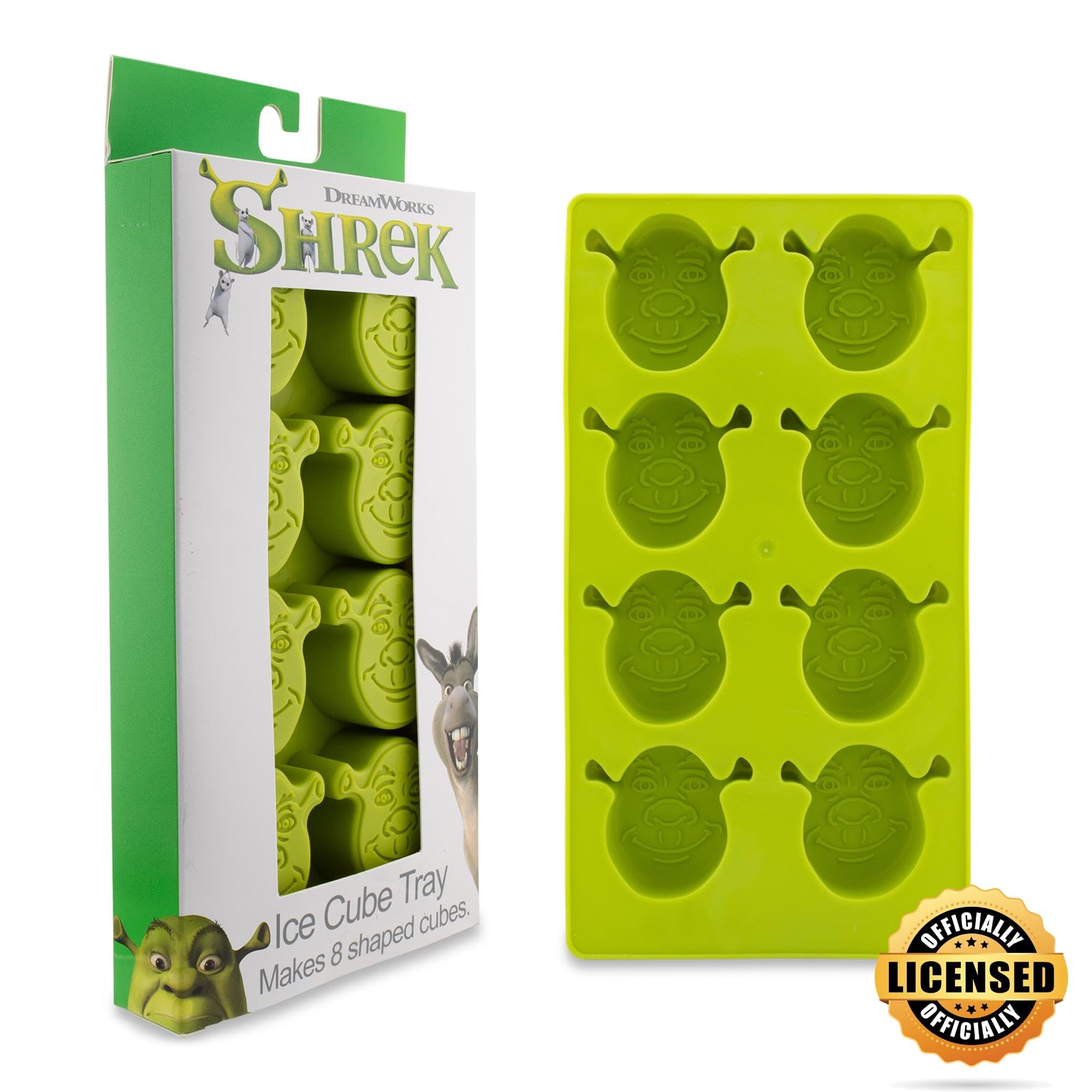 Officially licensed Silver Buffalo Shrek silicone mold for reusable frozen treats.