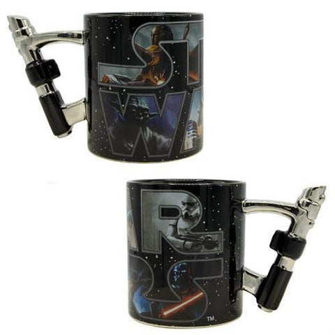 Silver Buffalo Star Wars mug featuring iconic characters on bold artwork