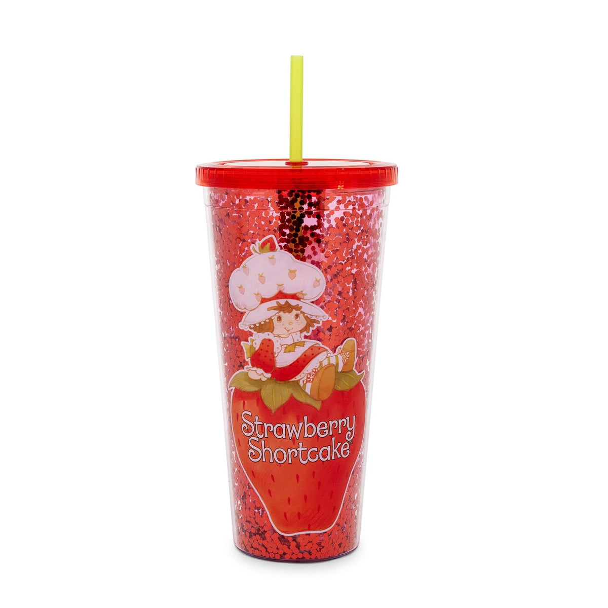 Silver Buffalo Strawberry Shortcake Confetti Cup top design for festive sipping