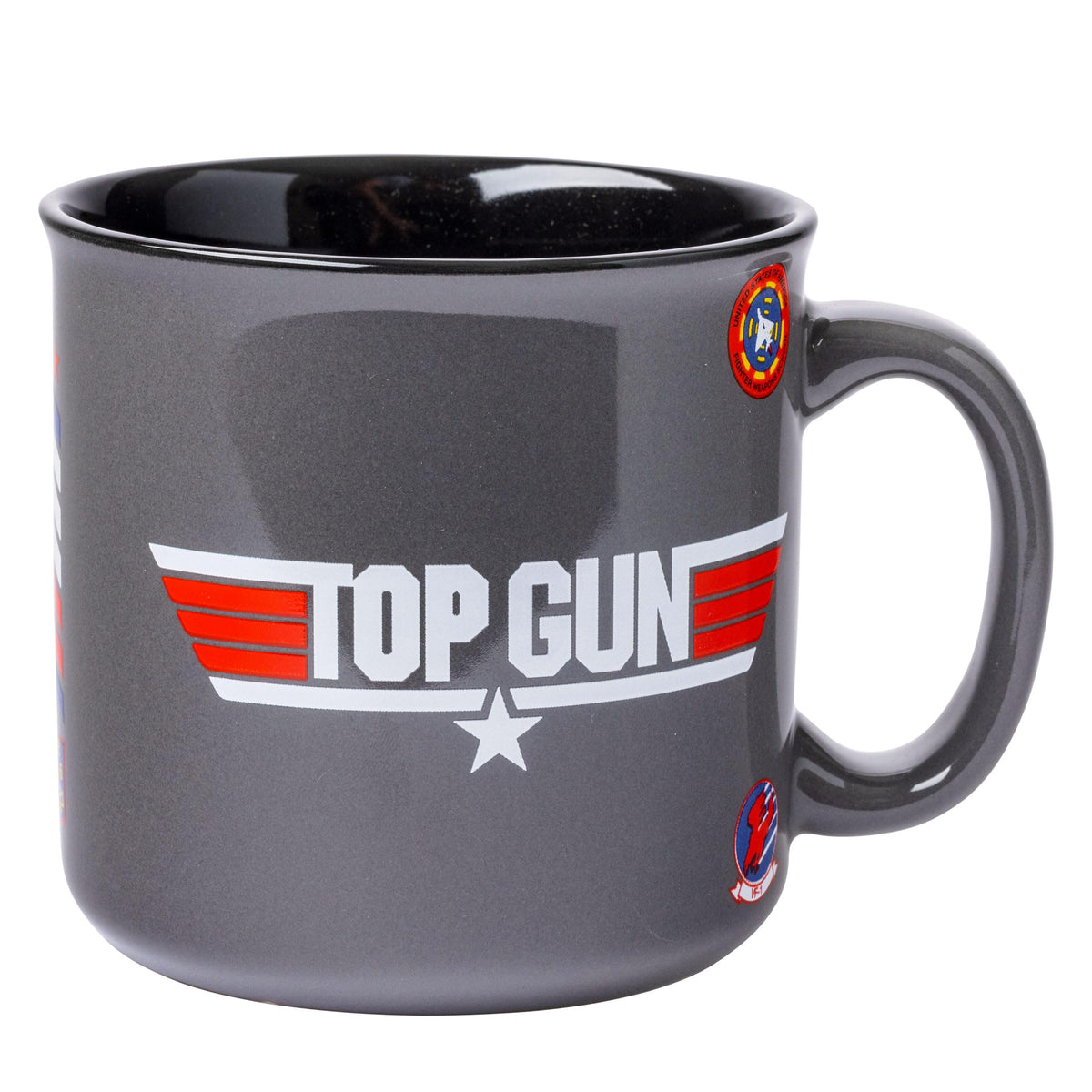 Silver Buffalo Top Gun Maverick mug front logo, perfect for coffee and display