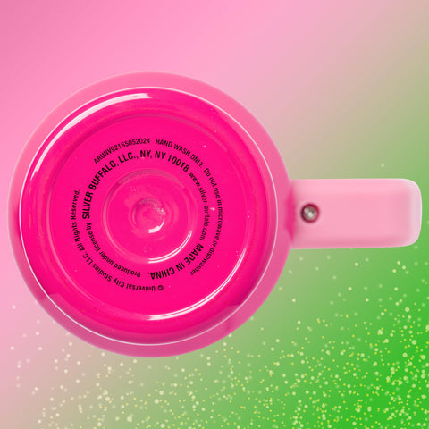 Official Wicked merchandise: Silver Buffalo Wicked Glinda pink tumbler design.