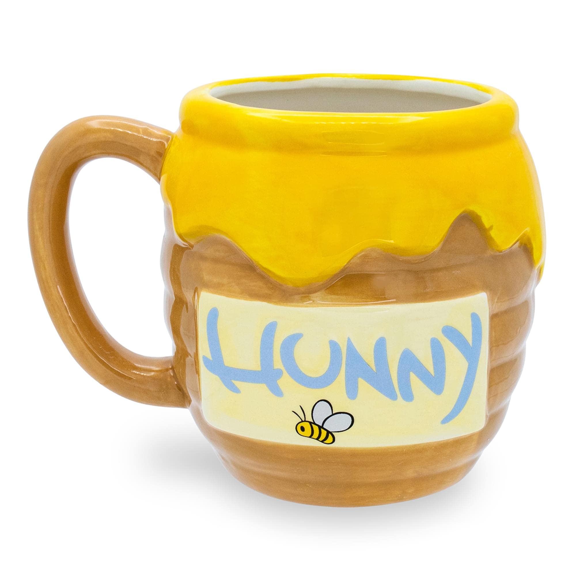 Silver Buffalo Winnie the Pooh Hunny Pot mug back with Hunny text for whimsy.