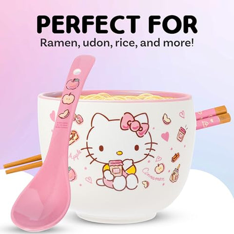 Hello Kitty 20-ounce ramen bowl by Silver Buffalo for noodles