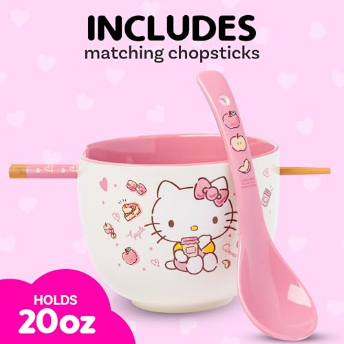 Silver Buffalo Hello Kitty chopsticks included for cohesive dining