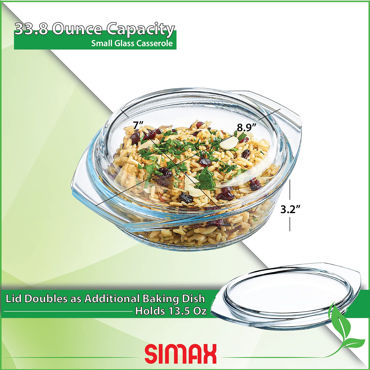 SIMAX 1-quart capacity display for portions.
