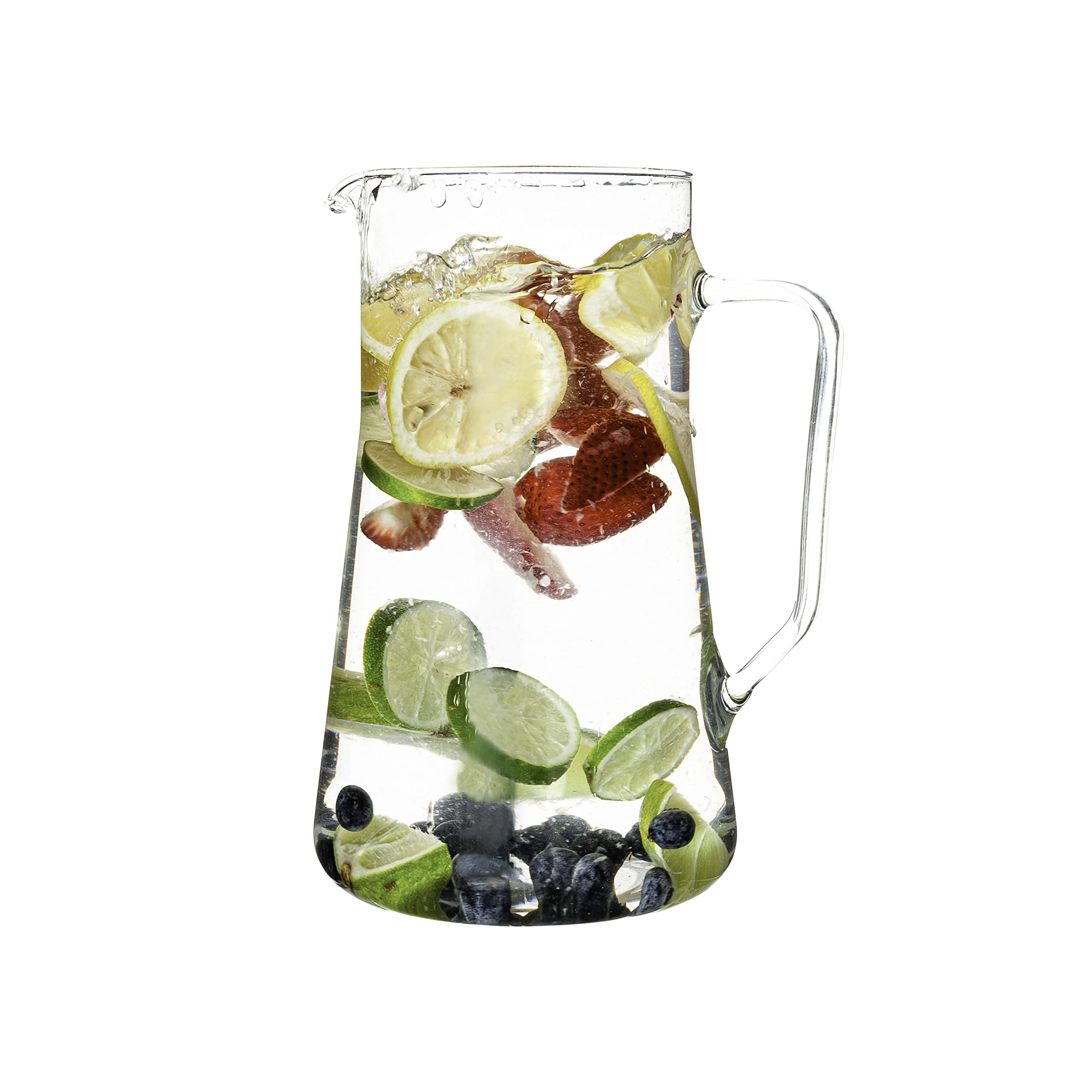 SIMAX large glass pitcher with spout for smooth, controlled pouring of beverages.