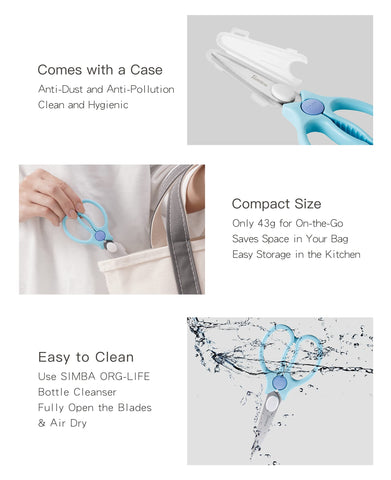 Simba food scissors blue travel-ready tool for kids meals.
