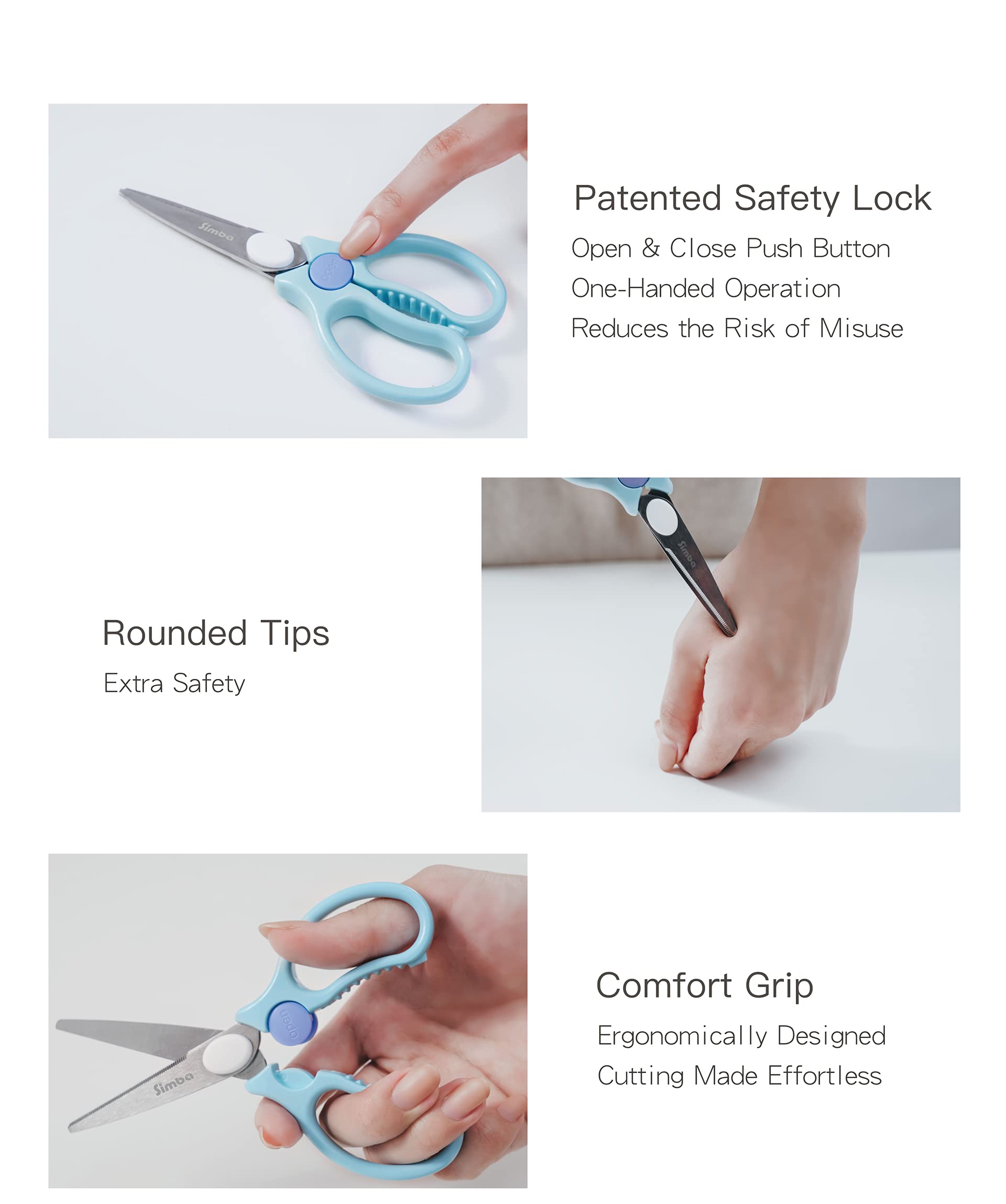 Simba food scissors blue cutting fruits and soft foods with ease.