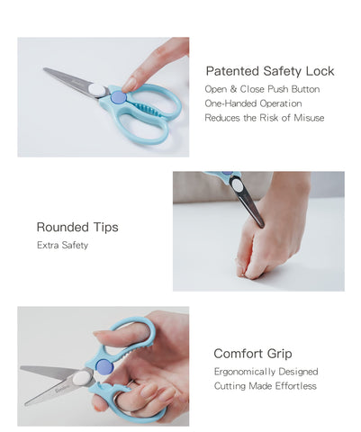 Simba food scissors blue cutting fruits and soft foods with ease.
