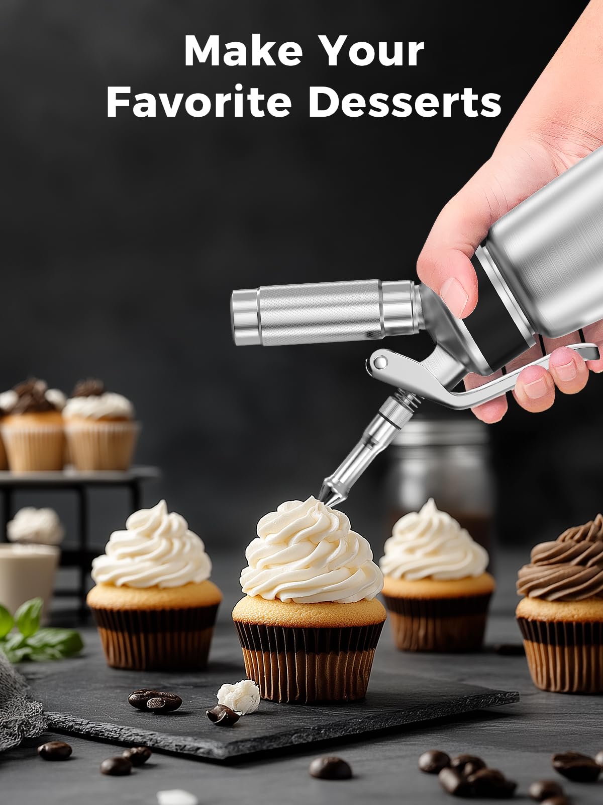 SimCoker in-use view with cafe-style whipped cream on a latte