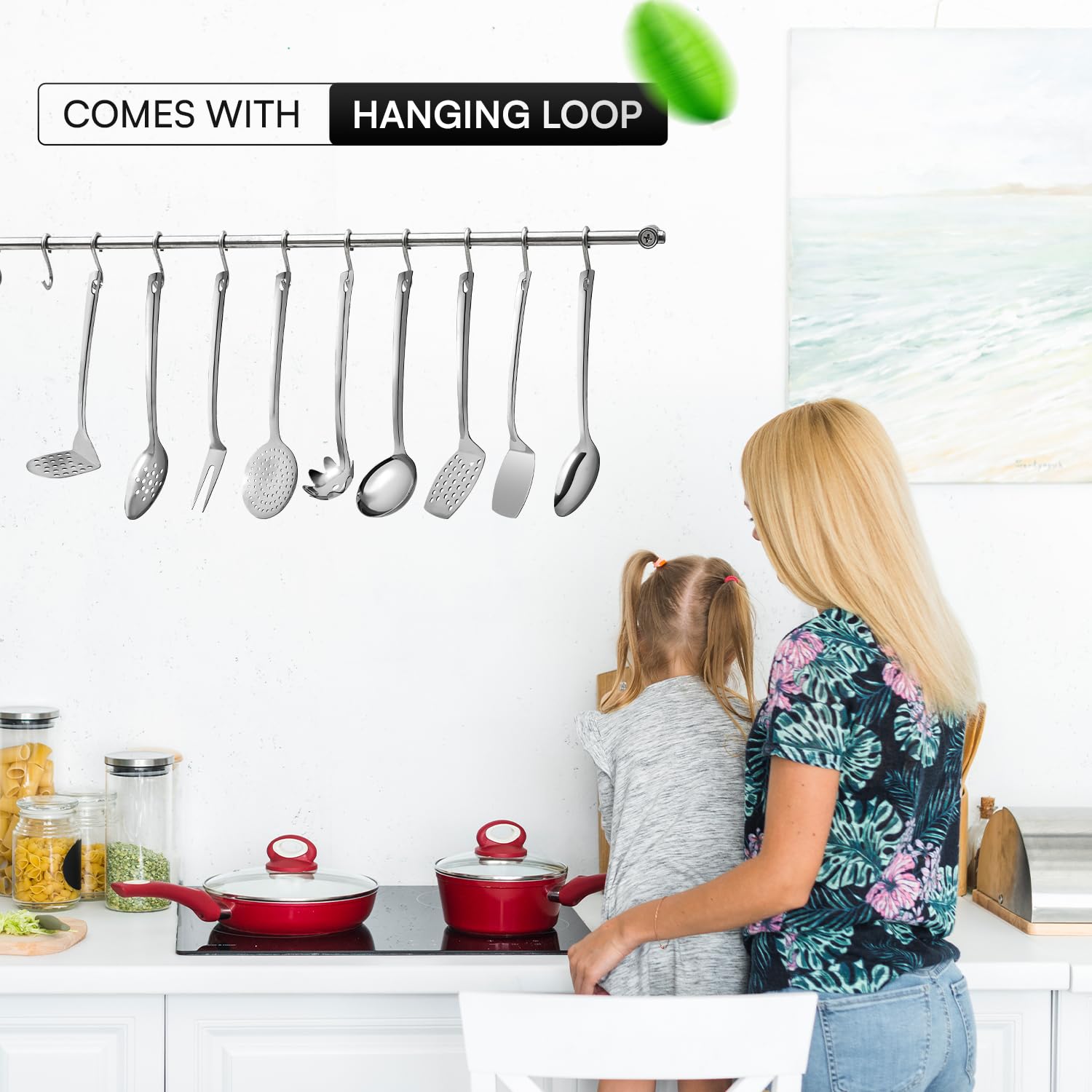 Simcs Handicrafts serving spoon with comfortable grip for soups and sauces