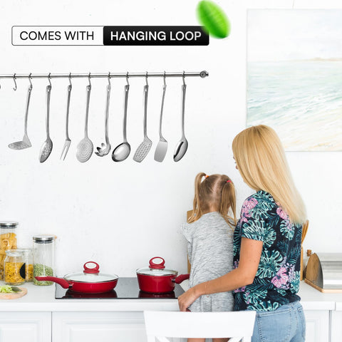 Simcs Handicrafts serving spoon with comfortable grip for soups and sauces
