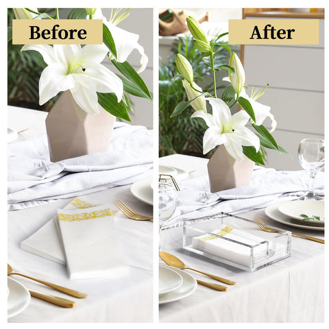 Simetufy napkin tray fits towels up to 8.3x4.7 inches.