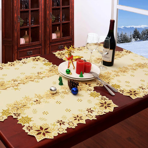 Simhomsen holiday ready runner features intricate edge cutouts for refined detail