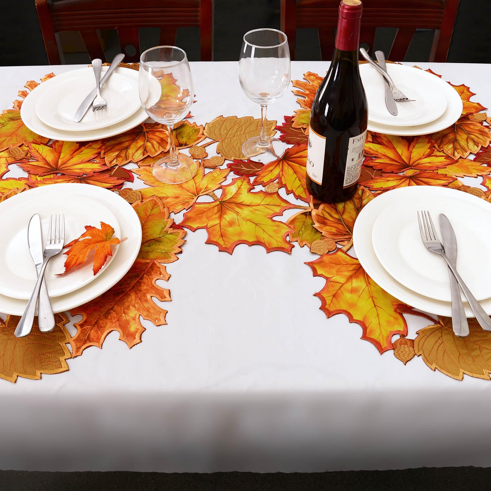 Simhomsen table runner fall dining setup adds seasonal charm and durability
