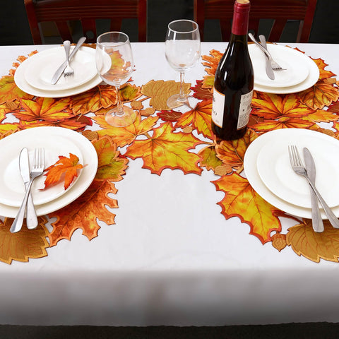 Simhomsen table runner fall dining setup adds seasonal charm and durability