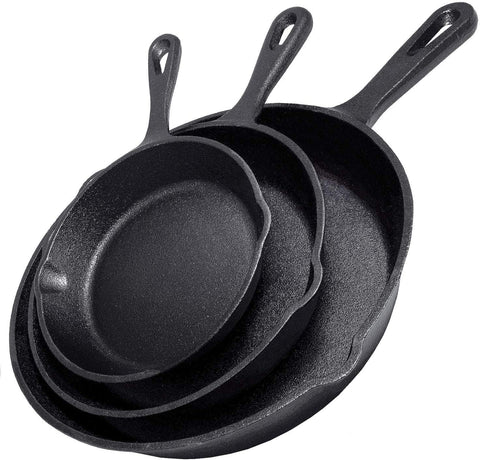 Simple Chef cast iron skillet 10-inch with a durable pre-seasoned surface for reliable searing.