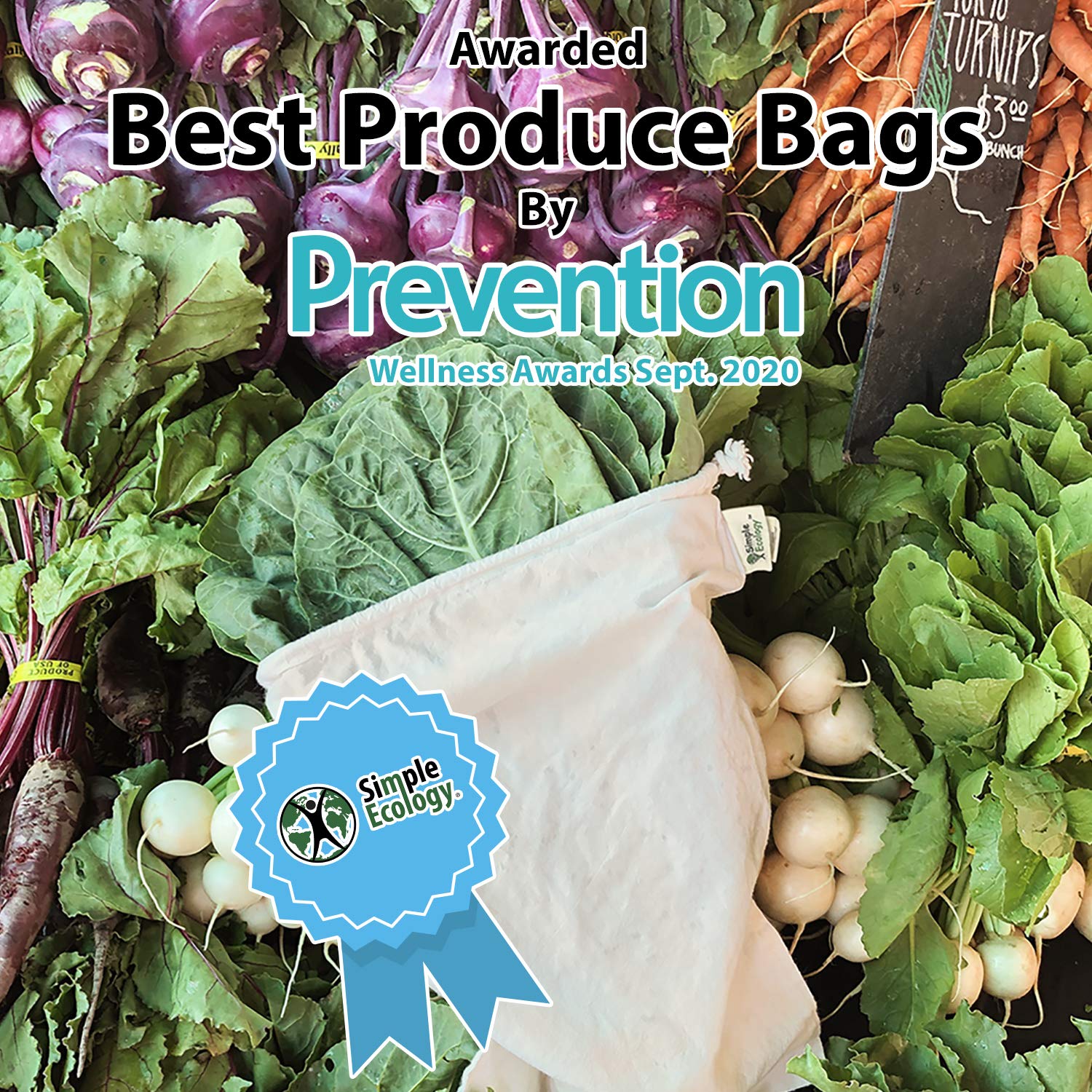 Simple Ecology large size bag for bulky produce and spacious storage.